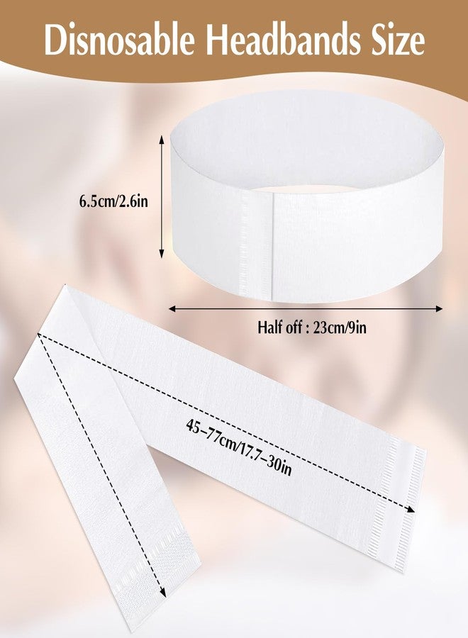 HONLYNE 100 PCS Disposable Hairband for Women, Non-woven Fabric Spa Headband for Makeup, Travel, Securing Hair during Facial - Image 3